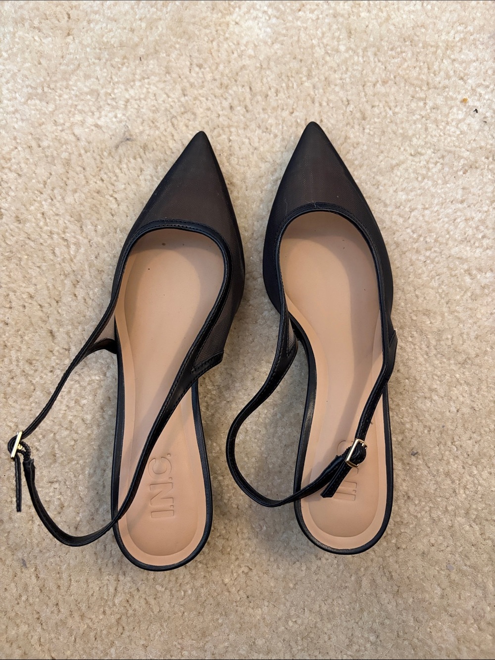 INC International Concepts | Black Pointed Slingback Mules | Size 7